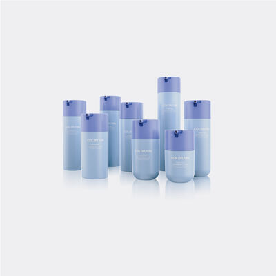 Flacons pompes airless cosmétiques à forte dose avec distribution à 360 degrés et matériau PP/PCR